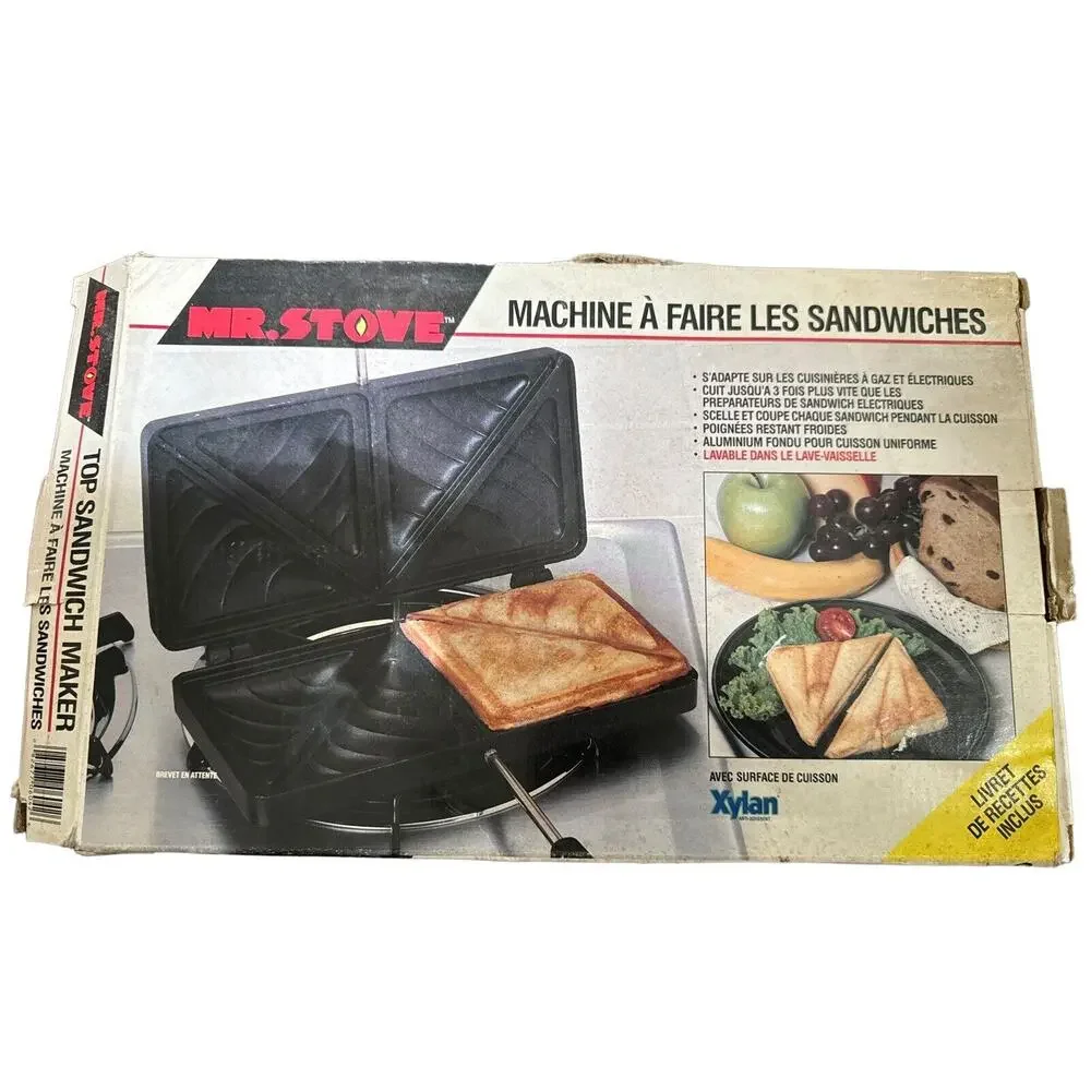 Mr. Stove Top Sandwich Maker Press NEW box NonStick‎ VTG Kitchen Cooking NIB